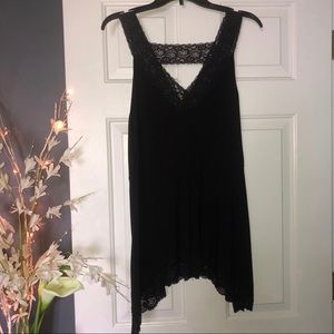 Torrid Sharkcut Stretchy Black Lace Tank - Sz 0